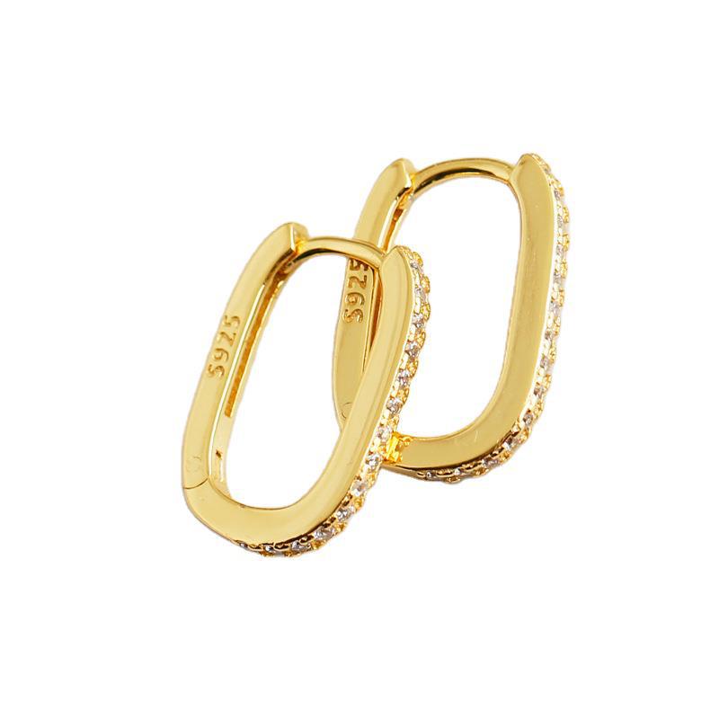 Anting Hoop s925 Hias Berlian Zirkon Untuk Perempuan