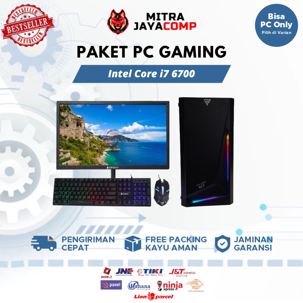 PC Gaming Fullset Core i7 6700 Ram 8GB GTX 750 TI 4GB HDD SSD + Monitor 19 Inch Keyboard Mouse - komputer gaming full set