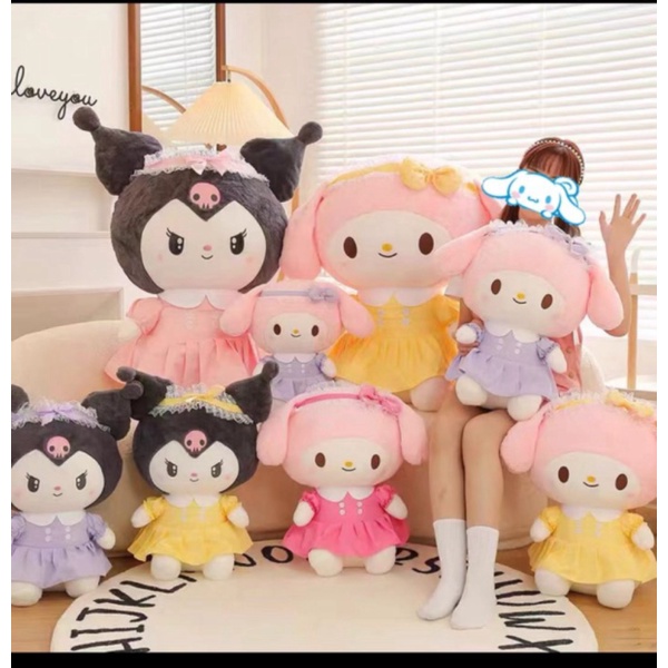 

Dijual Boneka Sanrio Kuromi My Melody Pakai Dress Bahan Plush Super Soft - 30cm MelodyPink Limited