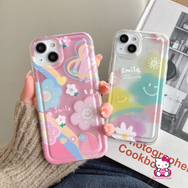 Untuk Redmi Note10 8 9 11s 10s 11 Note10 Redmi 9T 10 9C NFC 10C 9 12C 9A A1 10A Note10s Note9 Note11 POCO F4 Ins Korea Bunga Segar Awan Cinta Hati Smile Lembut Airbag Case