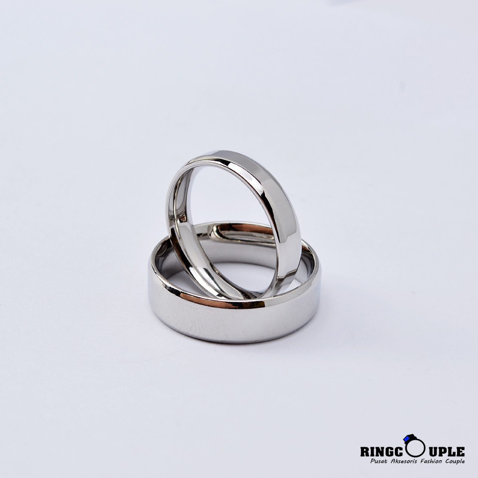 Cincin couple wedding tunangan Titanium Stainless Steel 316L anti karat harga grosir bisa bayar di tempat gratus kotak cincin love