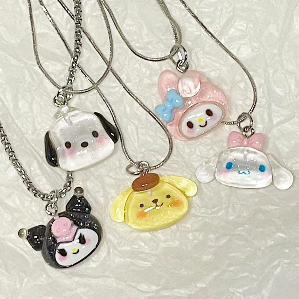 Xia.id Kalung Rantai Dengan Liontin Kartun Cinnamoroll Untuk Pasangan / Pria / Wanita