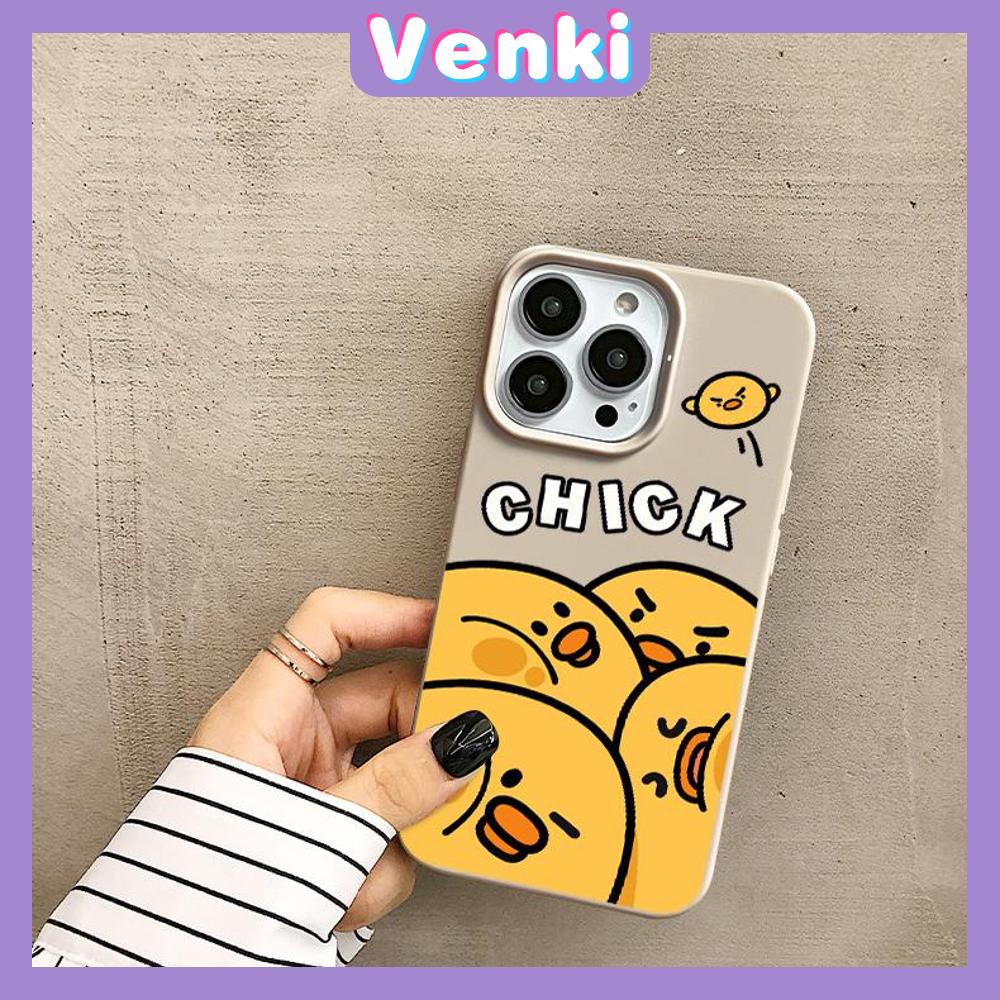 iPhone Case Soft TPU Glossy Khaki Candy Case Cute Cartoon Chick Camera Protection Shockproof For iPhone 14 13 12 11 Pro Max 7 8 Plus X XR