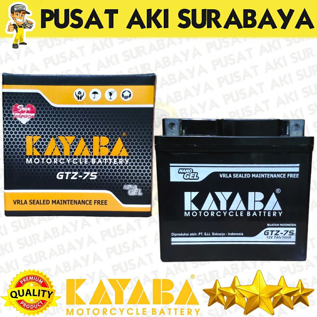 KAYABA GTZ7S 7 AMPER ORIGINAL ACCU DRYPLUS GTZ7S GEL KERING AKI SEPEDA MOTOR HONDA VARIO SCOOPY CBR SATRIA FU NMAX MOTOBATT YUASA GS ASTRA