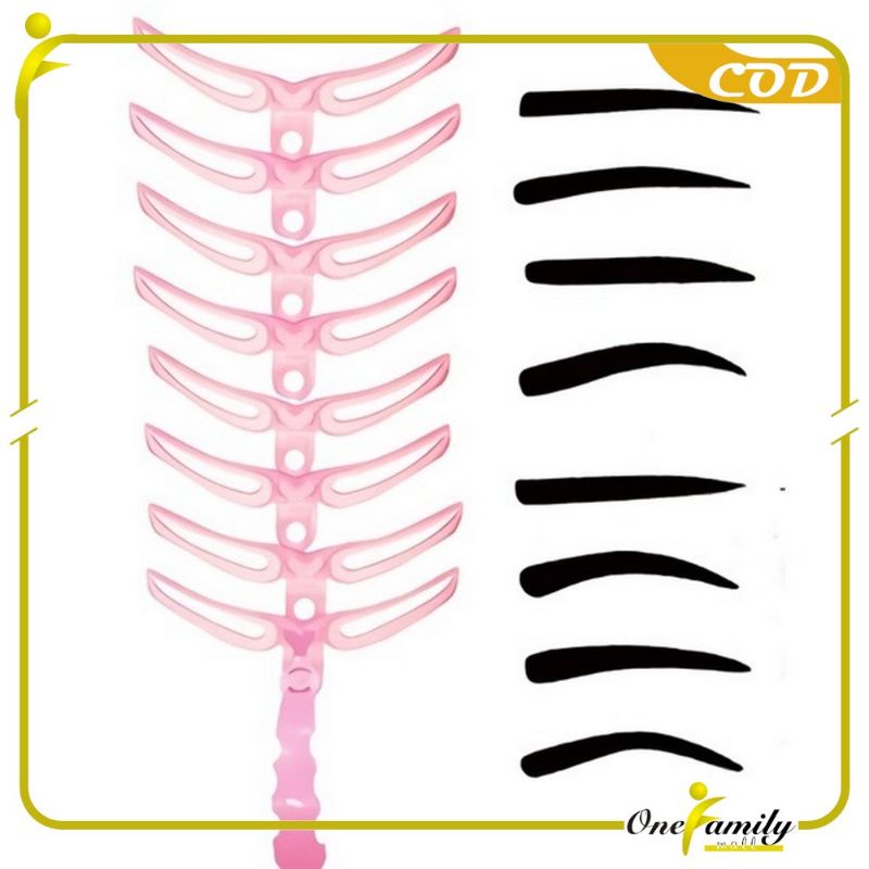 (8 in 1)Cetakan Alis 8 IN 1 Eyebrow Template Alat Cetakan Alis Korea