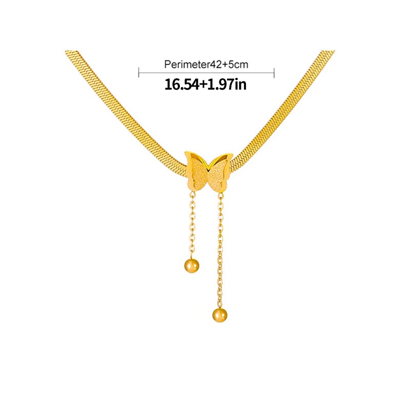 Bohemia Kalung Choker Kupu-Kupu Stainless Steel Trendy Perhiasan Kaitan Rantai Liontin Pesona Hewan Untuk Wanita
