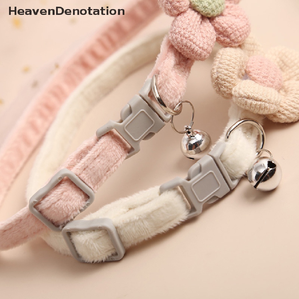 [HeavenDenotation] Cat collar multicolor cute flower pet cat collar Kerah Kucing Lucu Kartun Bunga bell collar Kucing Kalung Anjing Anjing Perlengkapan HDV