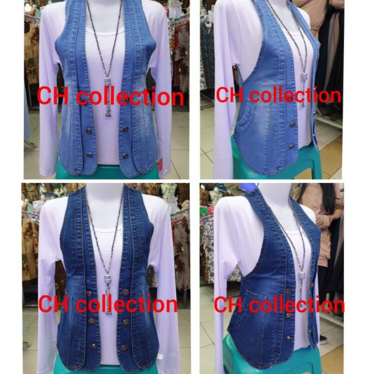 MURAH Rompi Jeans Wanita outer Jeans Tebal Cewek Wanita Trendy Terbaru Kekinian ROMPI WANITA ROMPI d