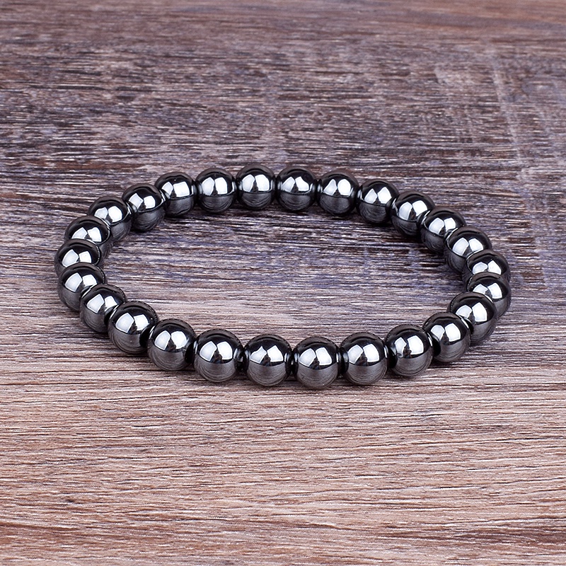 Gelang Nature Energy Hematite Protect Health Bracelets 6/8/10/12mm Magnetic Hematite Beads