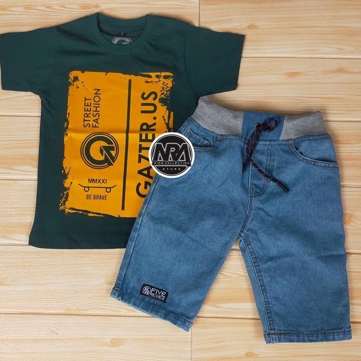 CHEKOUT NRA Kaos Anak Setelan Distro / Jeans / Setelan Baju Anak Laki Laki / Baju Anak Laki Laki