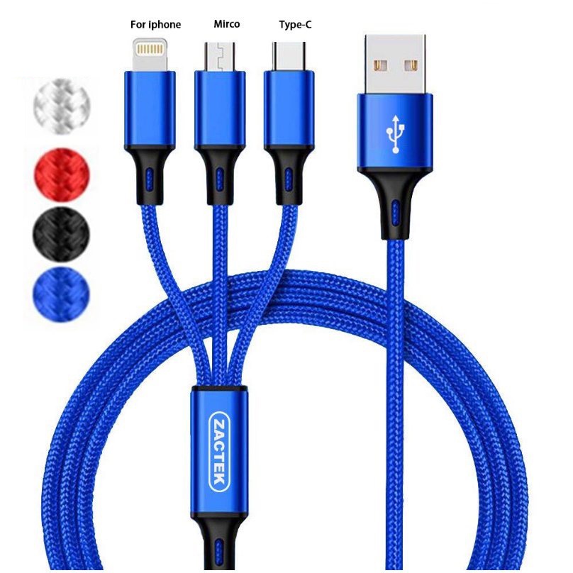 Transfer Data Charging USB-C Kabel Charger USB Support 6.0A Type-C Devices 3in1 6A Charging Kompatibel Dengan Micro USB