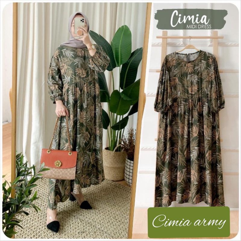 Midi Dress Rayon Dress Muslim Jumbo Premium LD 120cm