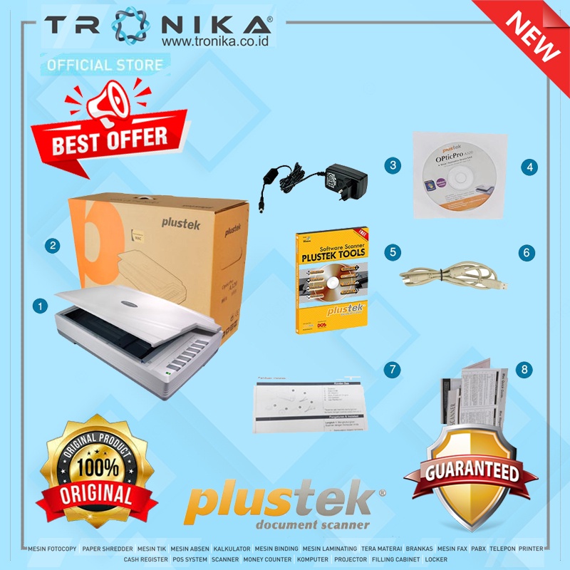 SCANNER DOKUMEN FLATBED PLUSTEK OpticPro A360 Plus