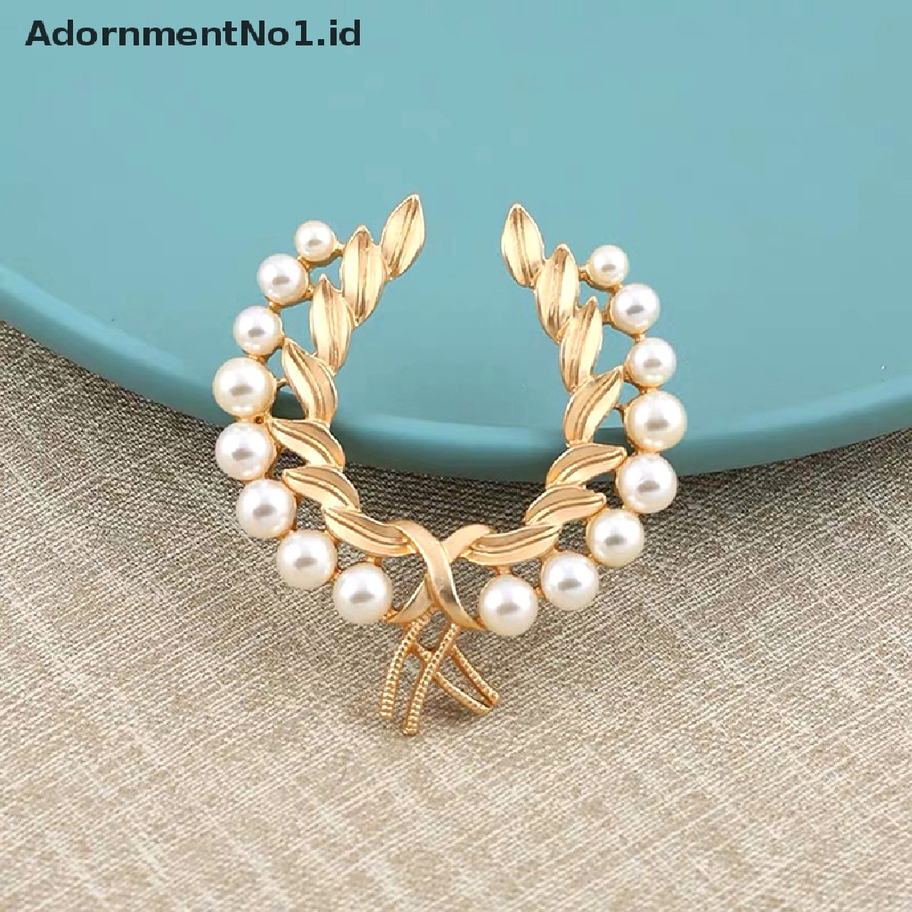 [AdornmentNo1] Trendi Gesper Vintage Mutiara Gandum Bros Perempuan Pinggang Ditarik Pin Mencegah Lemari Rusak Gesper Pin Perhiasan Hadiah [ID]