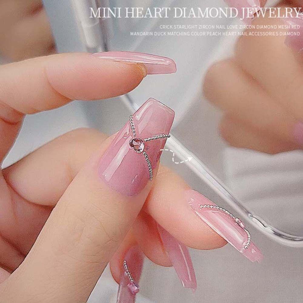 Agustina Jantung Dekorasi Kuku Wanita Fashion Mini Jantung Hiasan Kuku Berprofil Drills Nail Jewelry