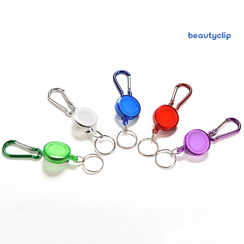 [BP] 1pc Hadiah Gantungan Kunci Label Carabiner Tali Ditarik Warna-Warni Tahan Lama