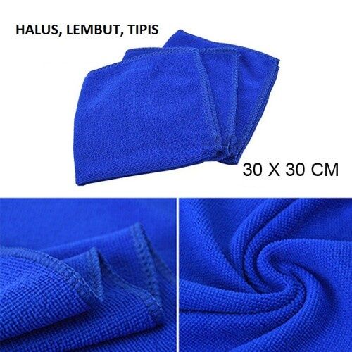 Kain Lap Microfiber Micro Fiber Cleaning Cloth  30x30cm Biru