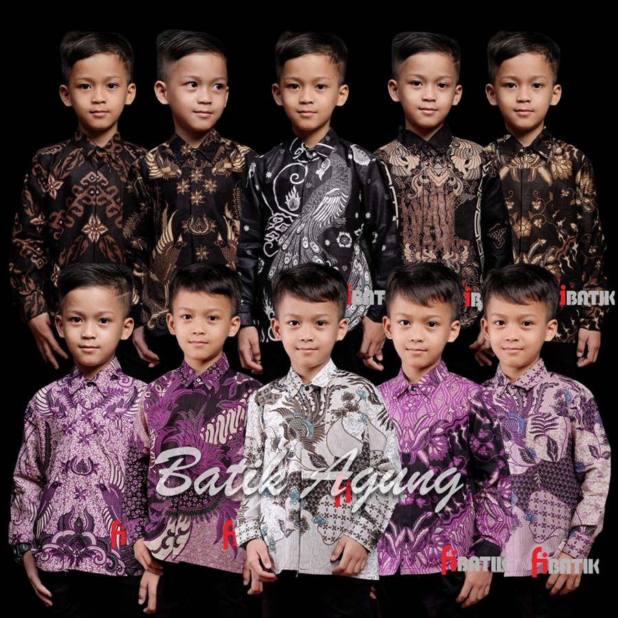 Baju Kemeja Batik Anak Lengan Panjang Laki Laki Cowok Cowo Murah Umur 2-13 Tahun Modern Terbaru 2023