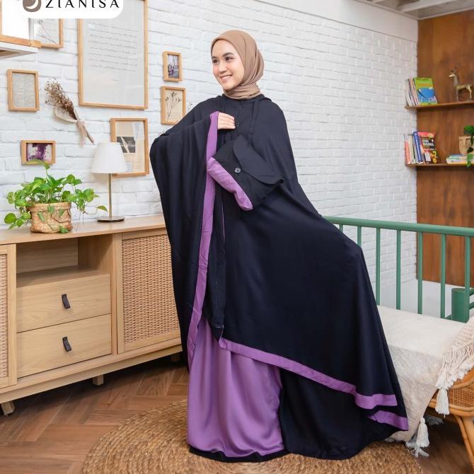 Mukena Zianisa New Salwa Purple-Black Allsize