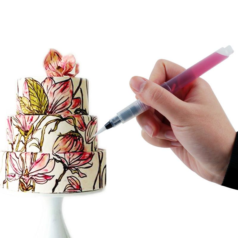 3pcs/set Coloring Water Pen Fondant Cake Decorating Tools Watercolor Cake Decor Brush Painting Pen