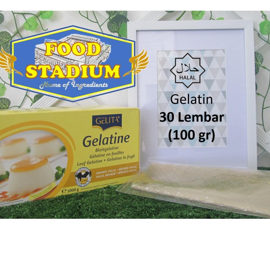 

➯ HALAL Gelatin Sheet 30 Lembar (100 gr) by Gelita ☏