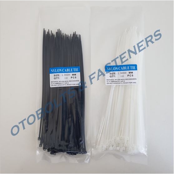 Kabel Ties / Insulock / Insulok / Cable Ties 2.5 x 200mm 20cm 100pcs