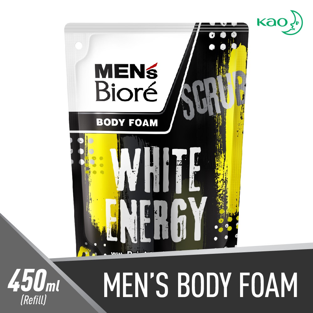 BIORE MENS BODY FOAM WHITE ENERGY  450 REFILL (12)