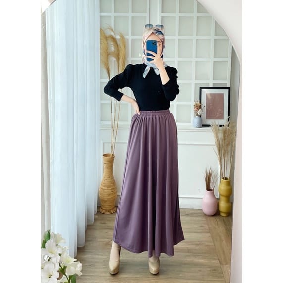 ROK POLOS SAKU MAYUNG PREMIUM / BASIC SKIRT POLOS SAKU/  SKIRT ROK MUSLIMAH PANJANG MURAH KERJA NGANTOR KULIAH CASUAL OOTD