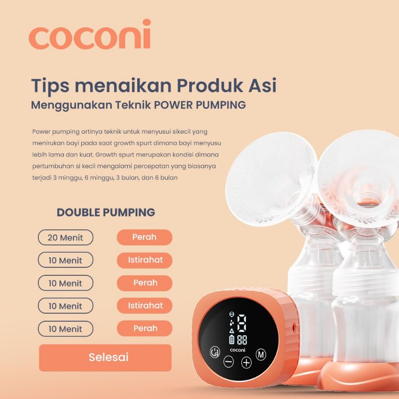 Coconi Compact Electric Double Breastpump / Pompa ASI Elektrik Ganda