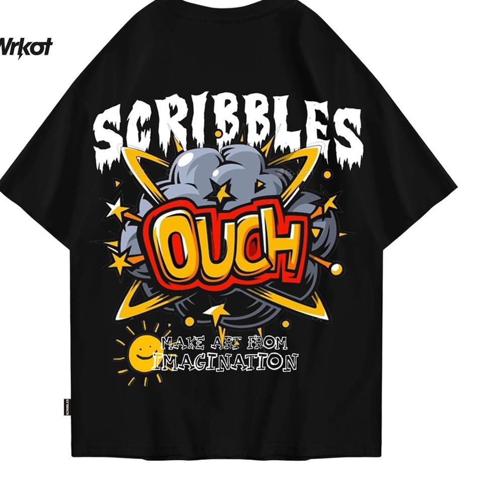 ✬ Workout Stretwear x Scribbles Kaos Oversize Original Workout Basic Hurted ♂