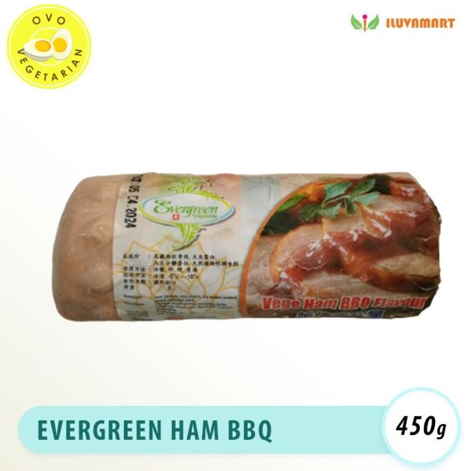 

Evergreen Ham Merah BBQ Vegetarian 450 gr / Huo Tui Daging Asap TERLARIS