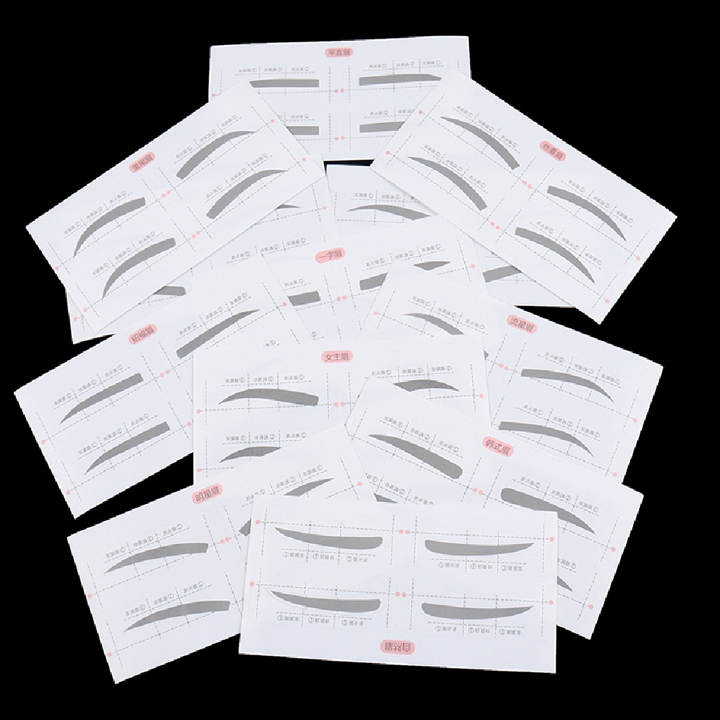 Mornin 24pasang Stiker Template Alis Adjustable Kartu Panduan Stensil Alat Makeup id
