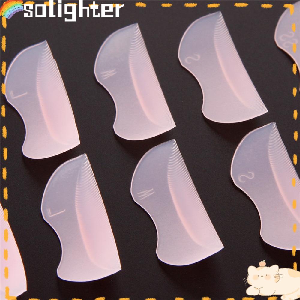 Solighter 10pasang Eyelash Perm Pad Mode Batang Bulu Mata Perisai Silikon Alat Kecantikan