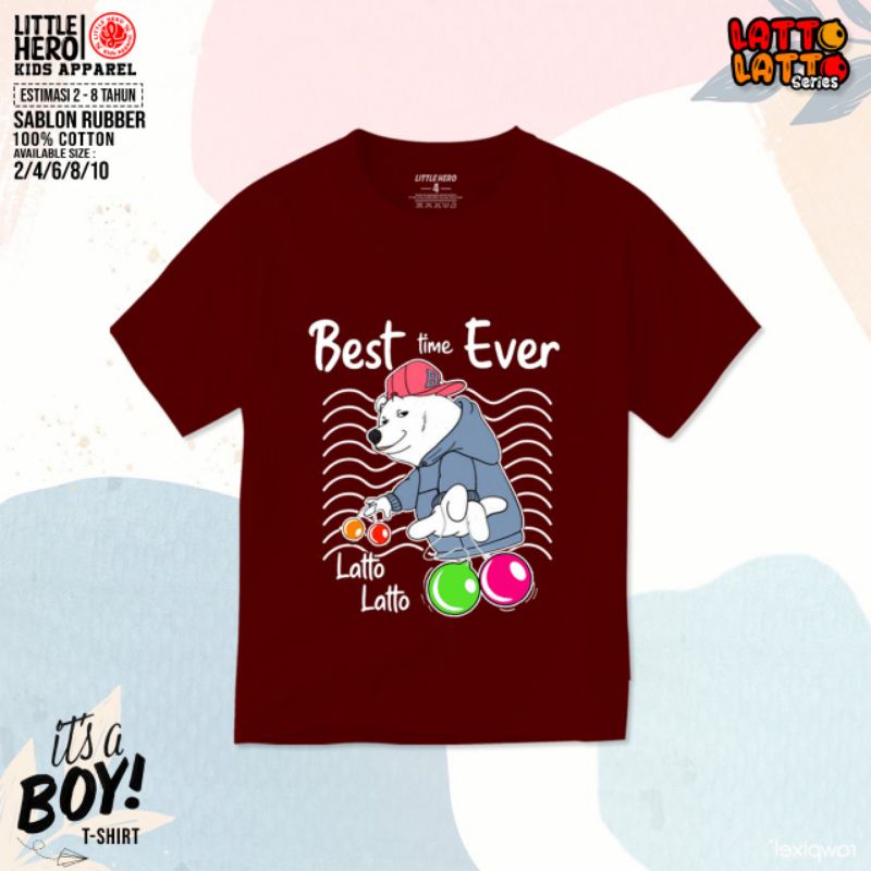 2-8 Tahun Kaos Anak Lato Lato Series by LITTLE HERO | Kaos Anak Motif Lato Lato VIRAL