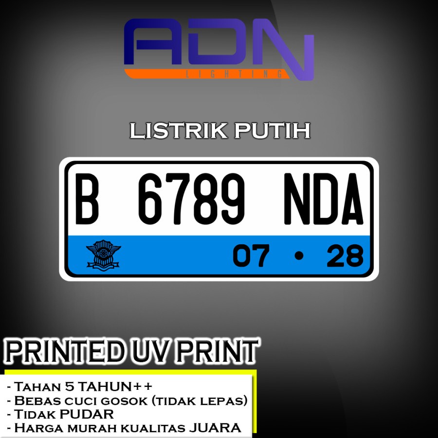 STICKER STIKER PLAT NOMOR UNTUK WINDSHIELD / VISOR UV Print