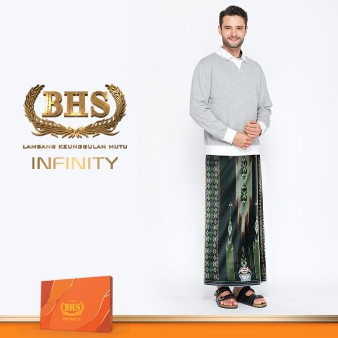 Sarung BHS Infinity Silver Motif PKD Hijau Olive