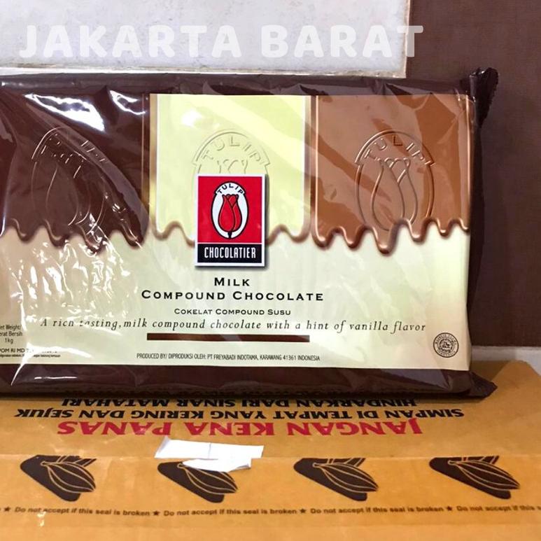 

➦ Coklat Compound Milk Tulip - Cokelat batang milk murah 1 Kg ✹