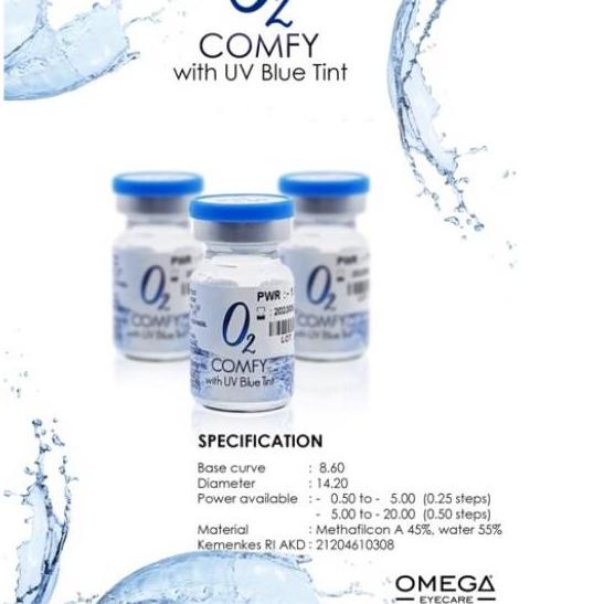 ✔ Softlens minus O2 Comfy bening/clear soflen soplen kontak lensa