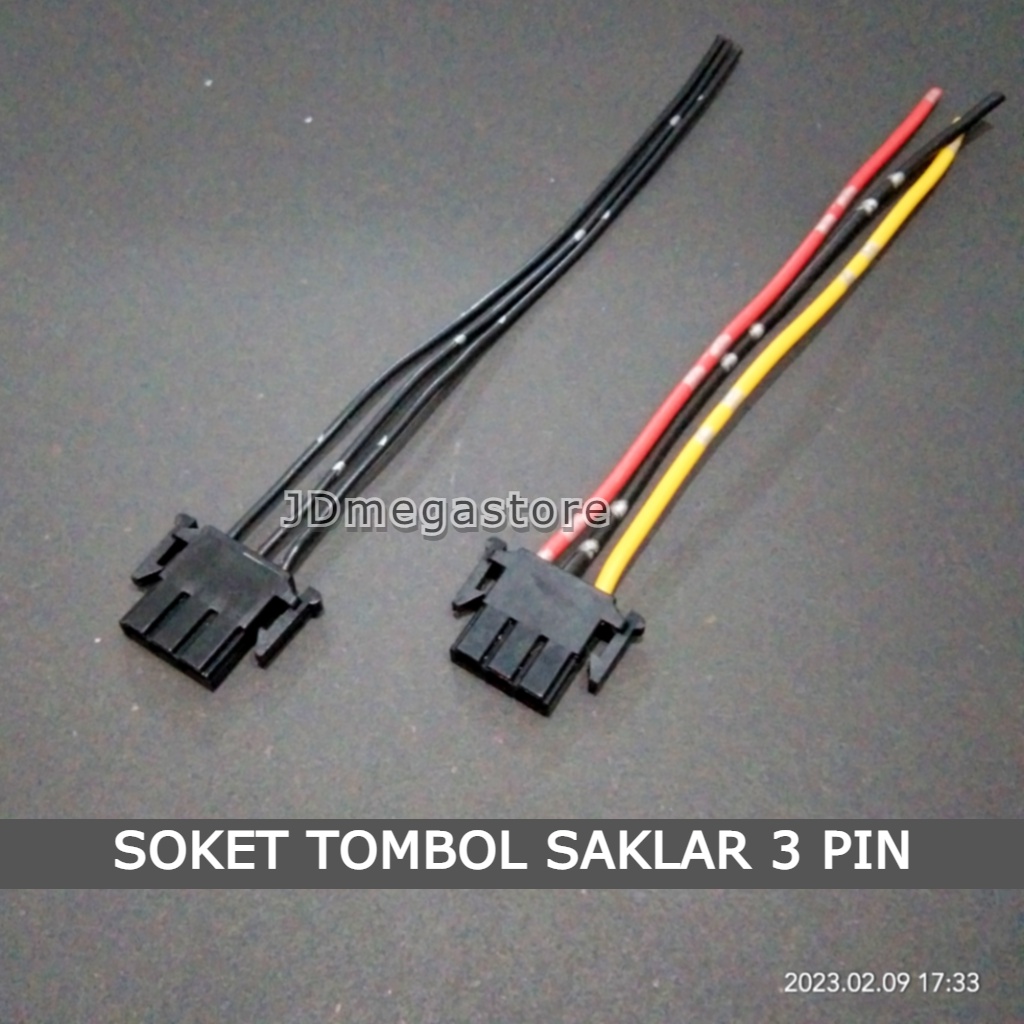 (Grosir/COD) Soket Tombol 3 Pin Starter, Dim, Klakson, Lampu Reting - KABEL BINTIK