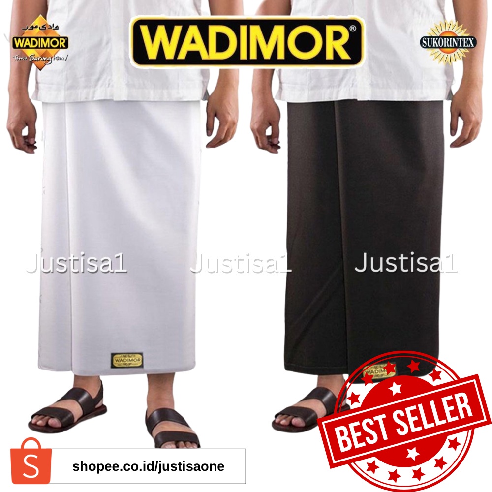 SARUNG WADIMOR Hitam Polos dan Putih Tumpal Kain Samping Sholat Santri Putra Dewasa Anak Laki Remaja Tanggung Pria Cowo Cowok SMP Jumbo Alat Solat Shalat Duduk Muslim Katun Tenun Warna Grosir Premium Motif Gajah Original Untuk Paket Hampers Peci Baju Koko