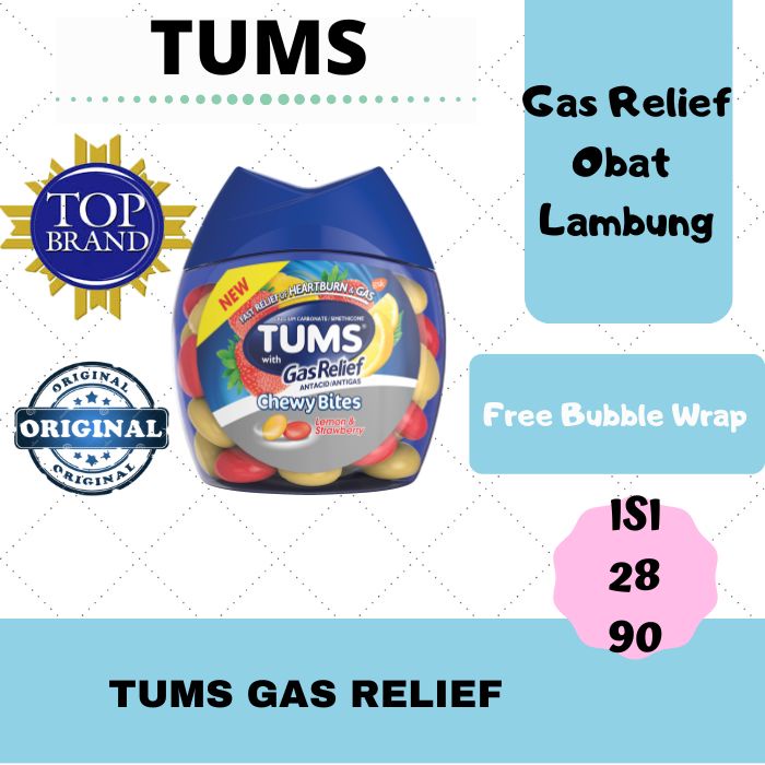 Tums Gas Relief antigas  obat asam lambung, obat maag,  obat gerd mencegah kembung OLA542