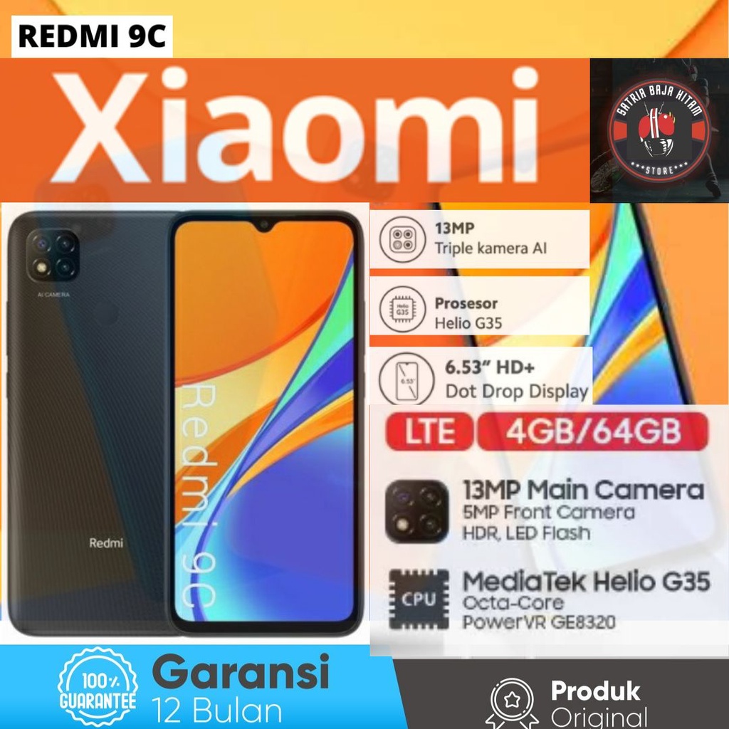 XIAOMI REDMI REDMI 9C RAM 4GB ROM 64GB GARANSI RESMI