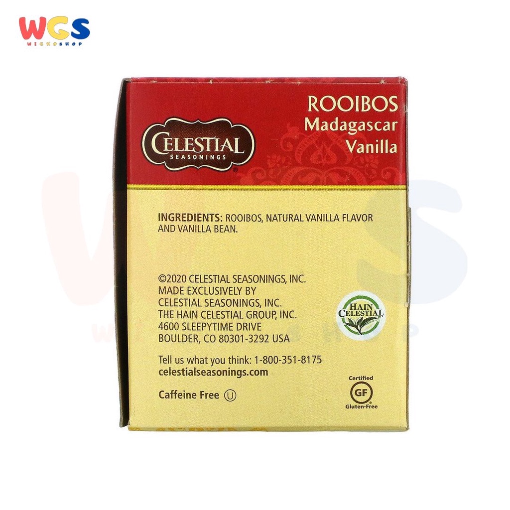 Celestial Seasonings Rooibos Madagascar Vanilla Herbal Tea 20s x 2.1g