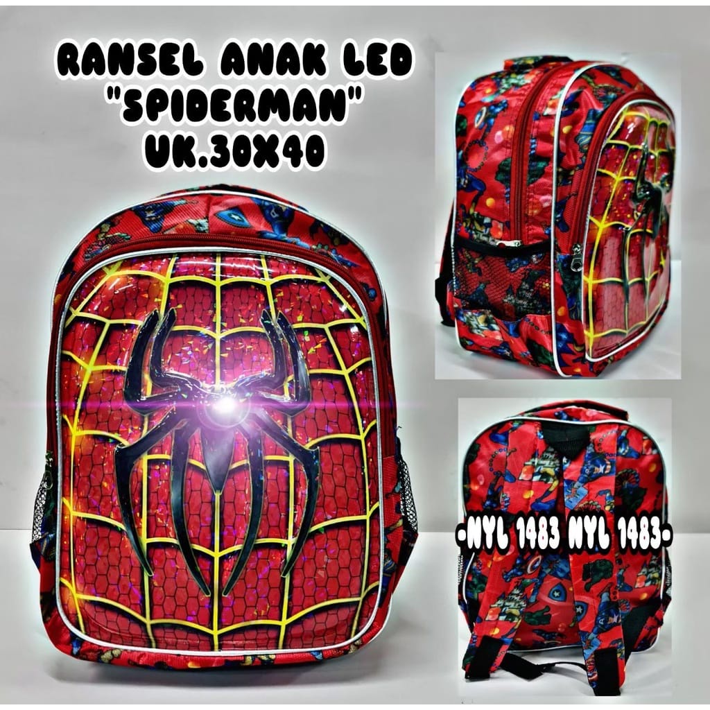 &quot;aurabagss&quot; - Tas anak Tas Ransel Sekolah Anak Laki - Laki Ransel LED Lampu Nyala Ransel Sekolah Anak Laki - Laki PAUD TK SD Karakter 2023