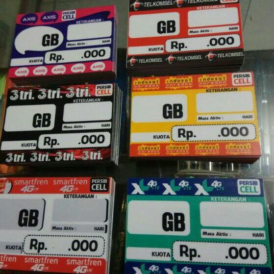 

Buruan Beli.. Display Label Harga Kuota Polos isi 25 Pcs 9DD