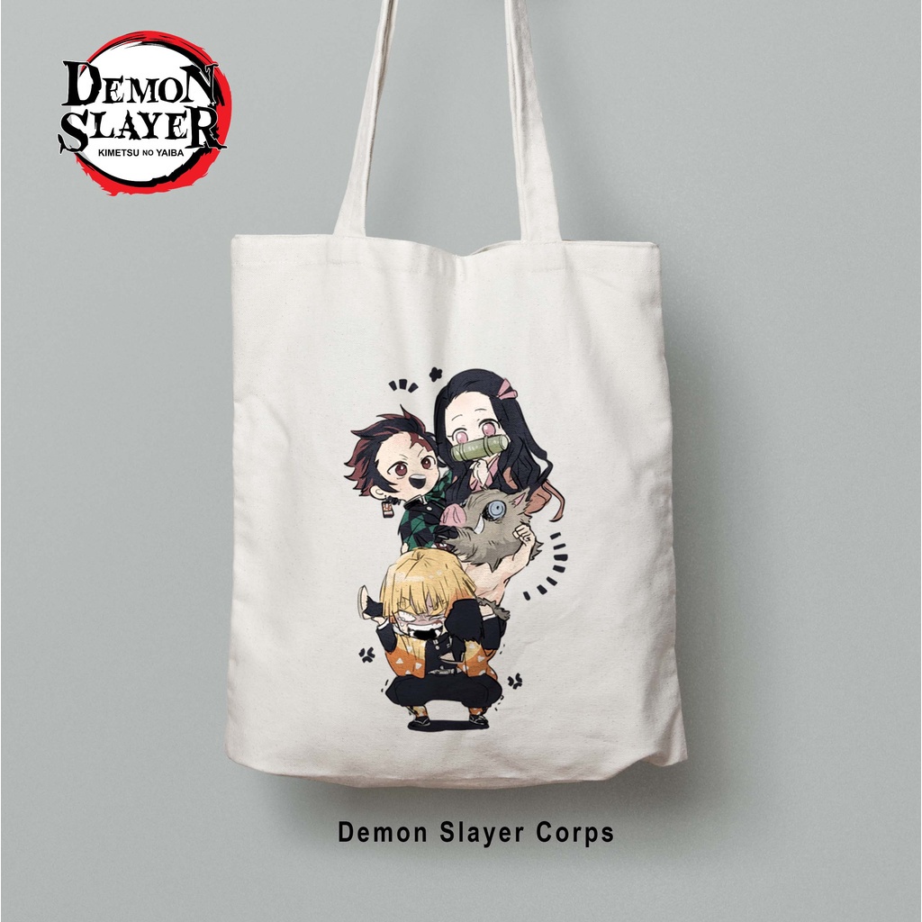 Totebag Anime Demon Slayers Tote bag premium Totebag zipper totebag velcro Termurah