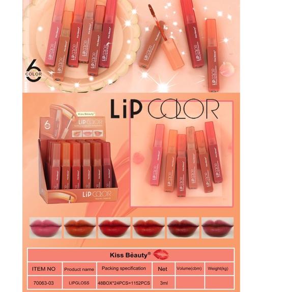➶ [LUSINAN] Lipgloss Kiss Beauty Bentuk Love SWEET PEACH VELVET ♕