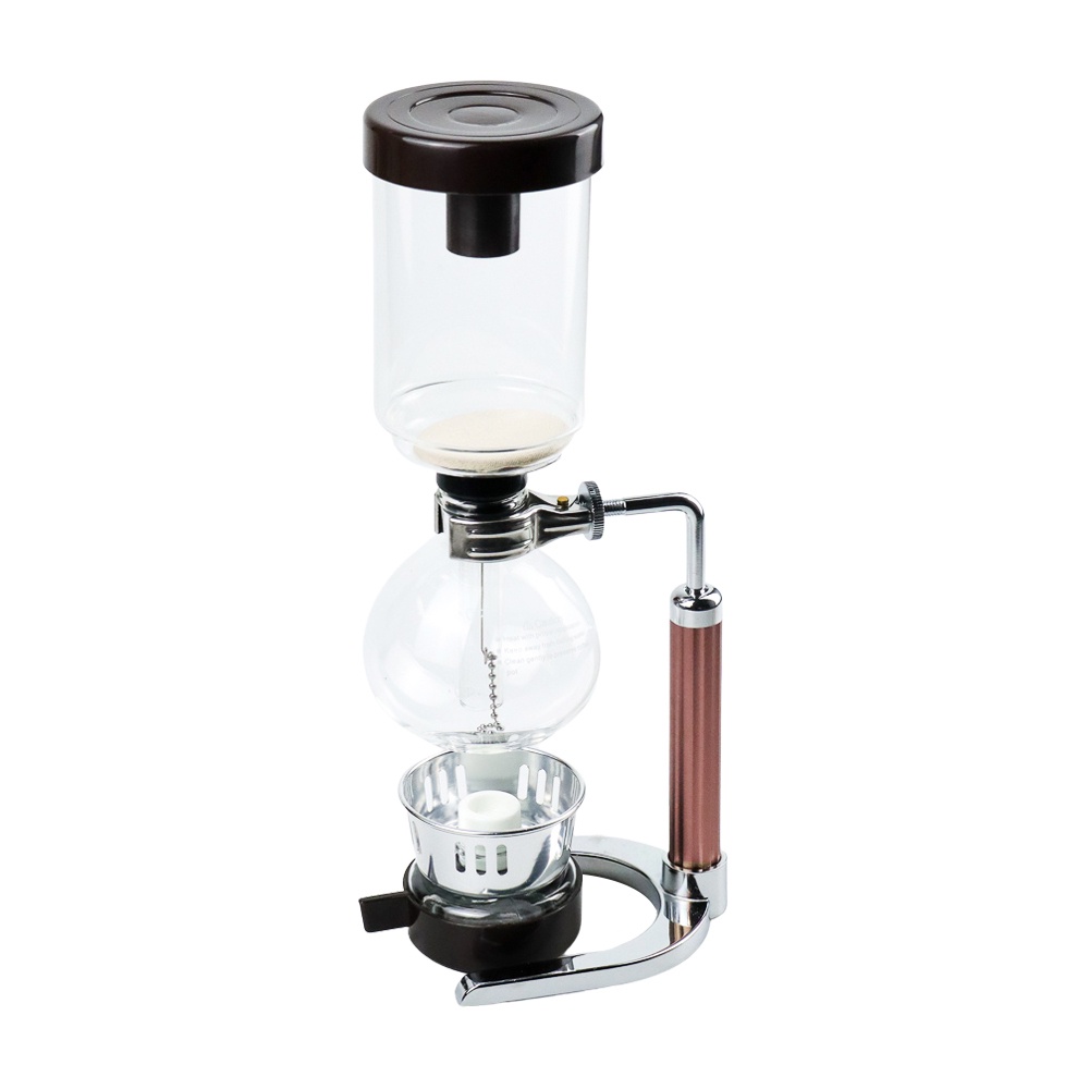 M8 Pembuat kopi Ala Jepang Espresso Japanese Style Siphon Coffee Maker Vacuum Pot 3 Cups - JF99 - Silver V