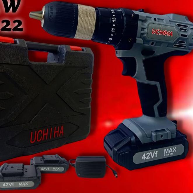 Discount |JKH|Bor baterai tanpa kabel impak impact cordless UCHIHA 42vol 13mm dril beton besi kayu m