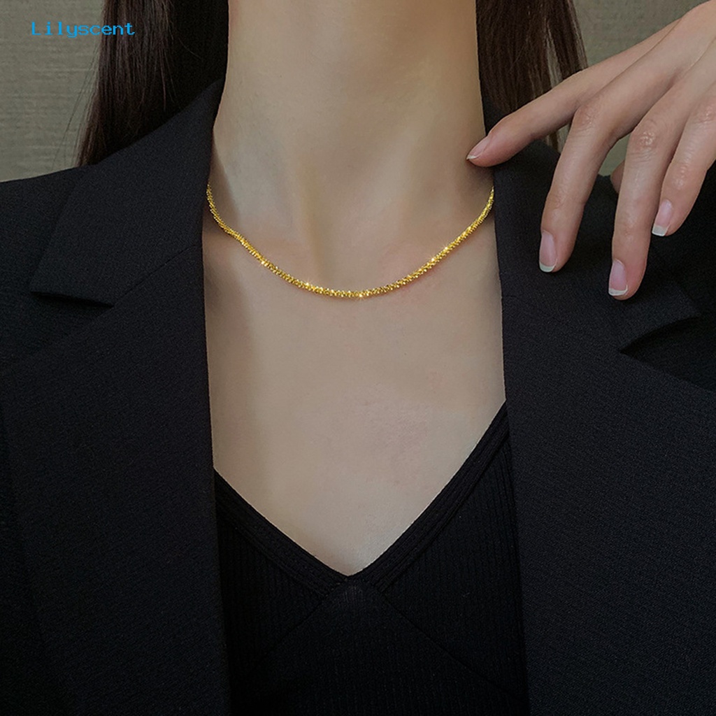 [LS] Wanita Kalung Cahaya Mewah Geometris Adjustable Ekstensi Rantai Anti Luntur Dekorasi Hadiah Ulang Tahun Berkilau Klavikula Rantai Choker Kalung Perhiasan Halus Untuk Pacaran